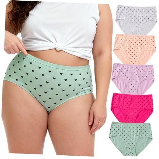 Women’s Plus Size XL-5XL Cotton Underwear Panties High XX-Large Multicolor