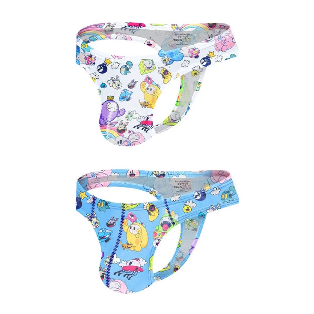 1/2/3PCS Man Thongs Underwear Hot Sale Modal Graffiti Printed Sexy Men Underpant