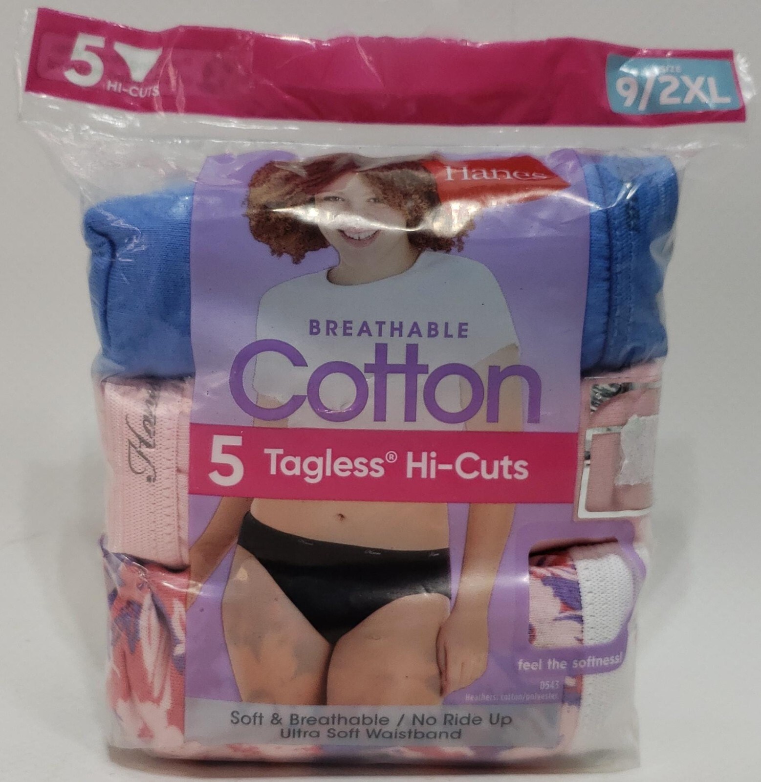 Hanes Women’s Breathable Cotton Hi-Cut Underwear, 5-Pack