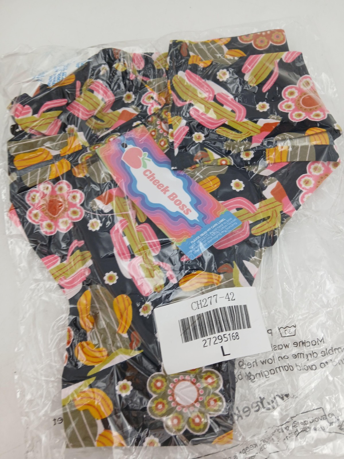 Cheek Boss Underwear Womens Large Black Cactus Floral Cheeky Panties CH2777-42