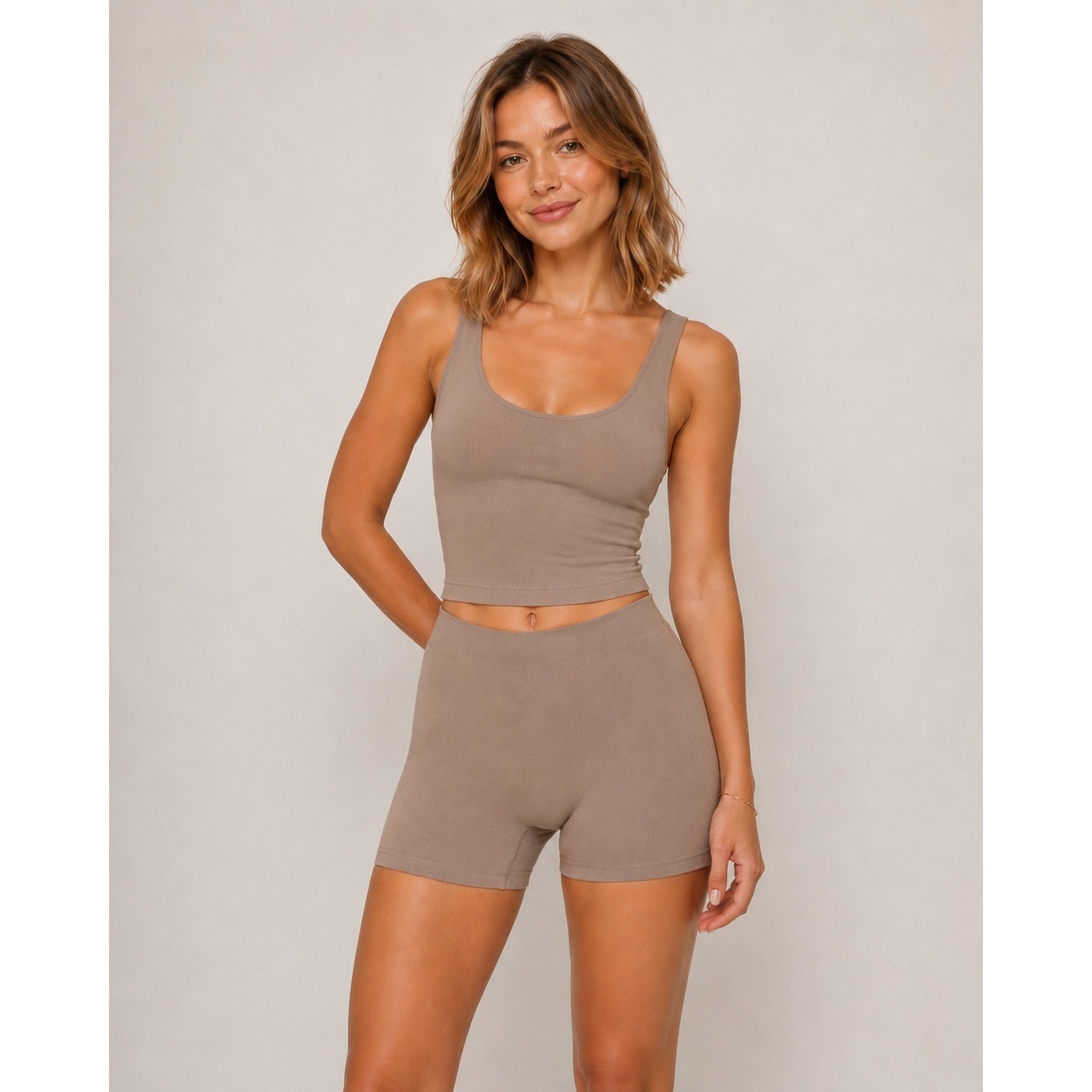 SKIMS Stretch Rib Bike Short NEW Desert XXS/XS
