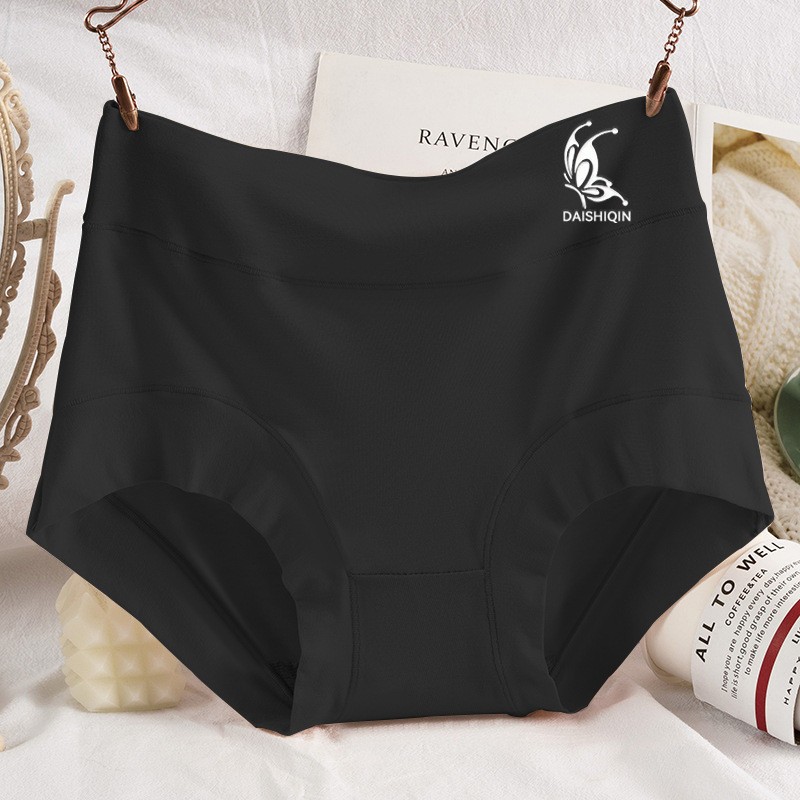 4 Pack Ladies Milk Silk Underwear High Waist Cotton Gusset Panties