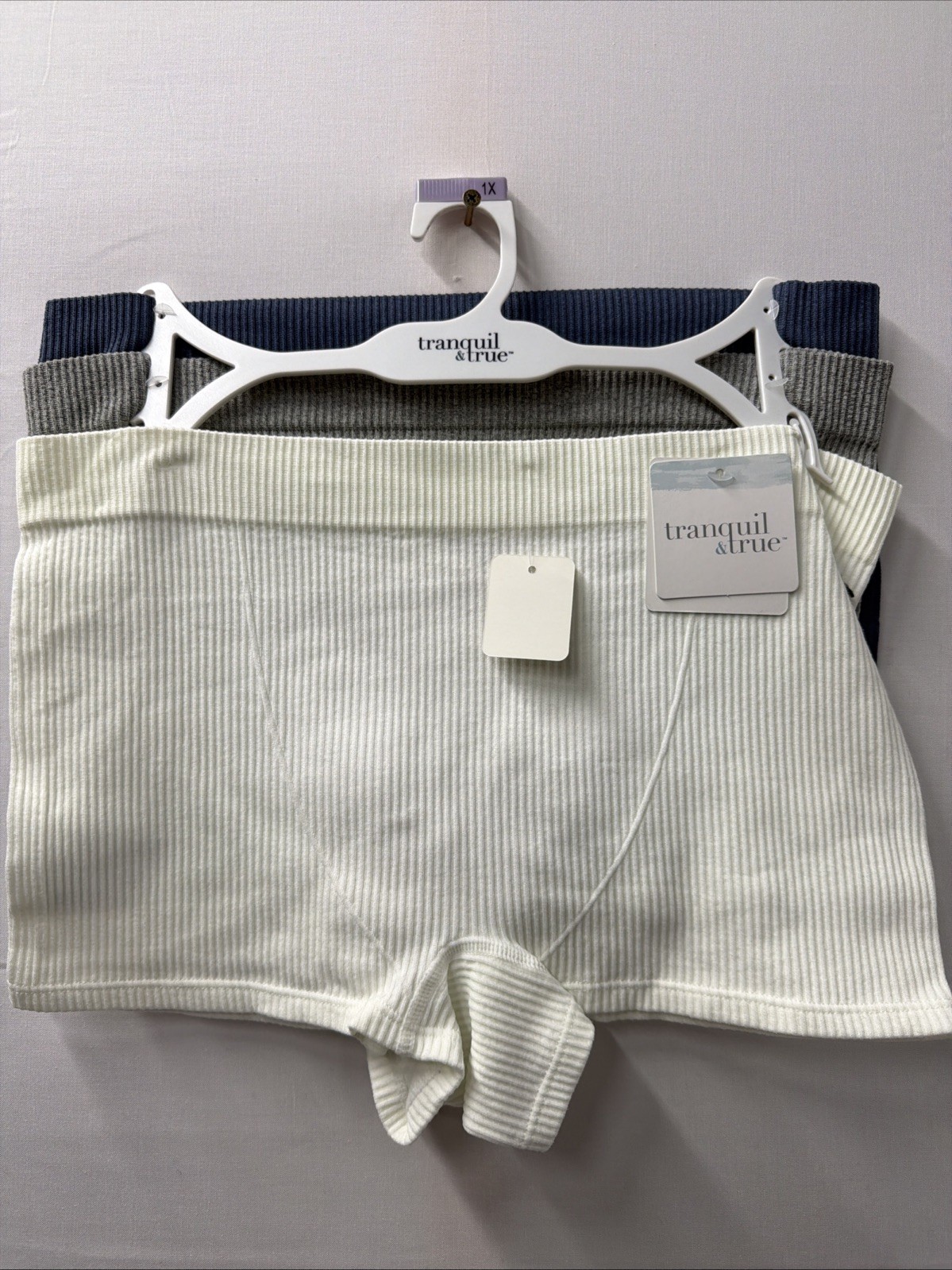 3 Tranquil & True Women’s Boyshorts Ribbed Seamless Solid Underwear 1x Assorted