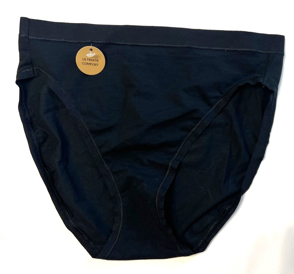 Wacoal SMALL (Size 5) Understated Cotton Hi-Cut Panty NWOT 879362 Black