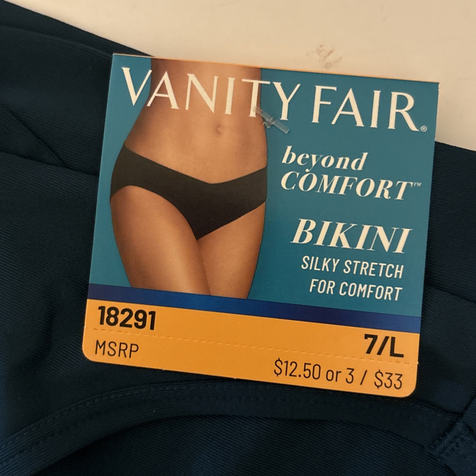 Vanity Fair Bikini Panty 7/LARGE Beyond Comfort Silky Stretch 2 Pair NEW