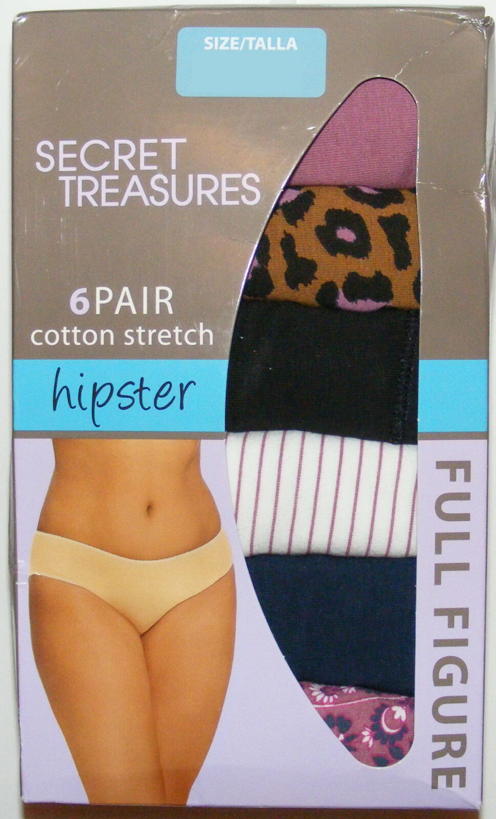 6 Pack Panties Hipsters Plus Size 1X / 11 Cotton Stretch Soft Secret Treasures