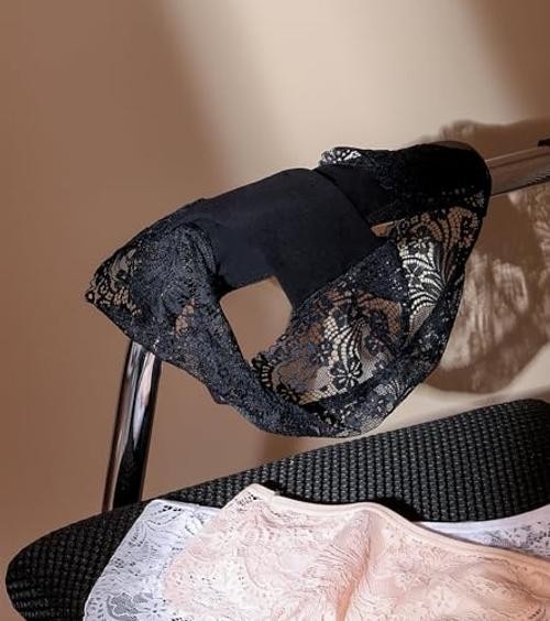 Sexy Lace Underwear for Women – High Large 3 Pack, Black,white,skin Color
