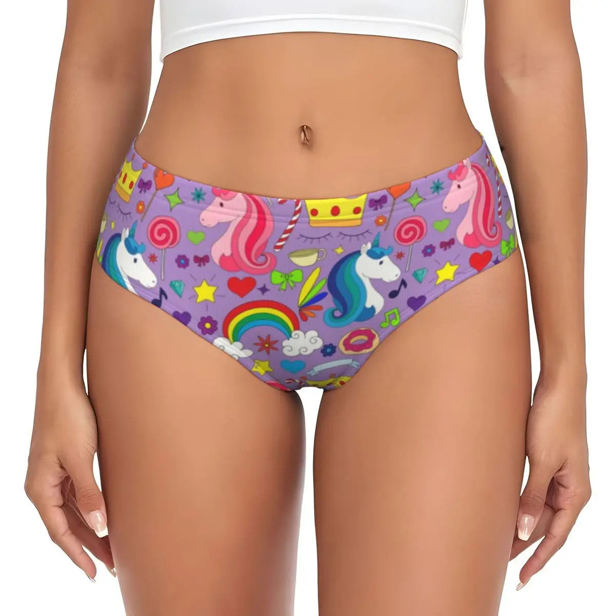 Printed Mid Rise Panties Stretch Soft Breathable Briefs Comfortable Fit Wear