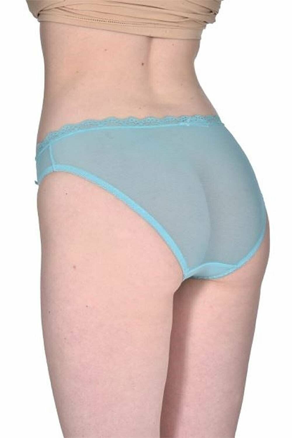 Elle Women’s Bikinis Panties – 6-Pack Cotton/Spandex Bikini Lace Waistband