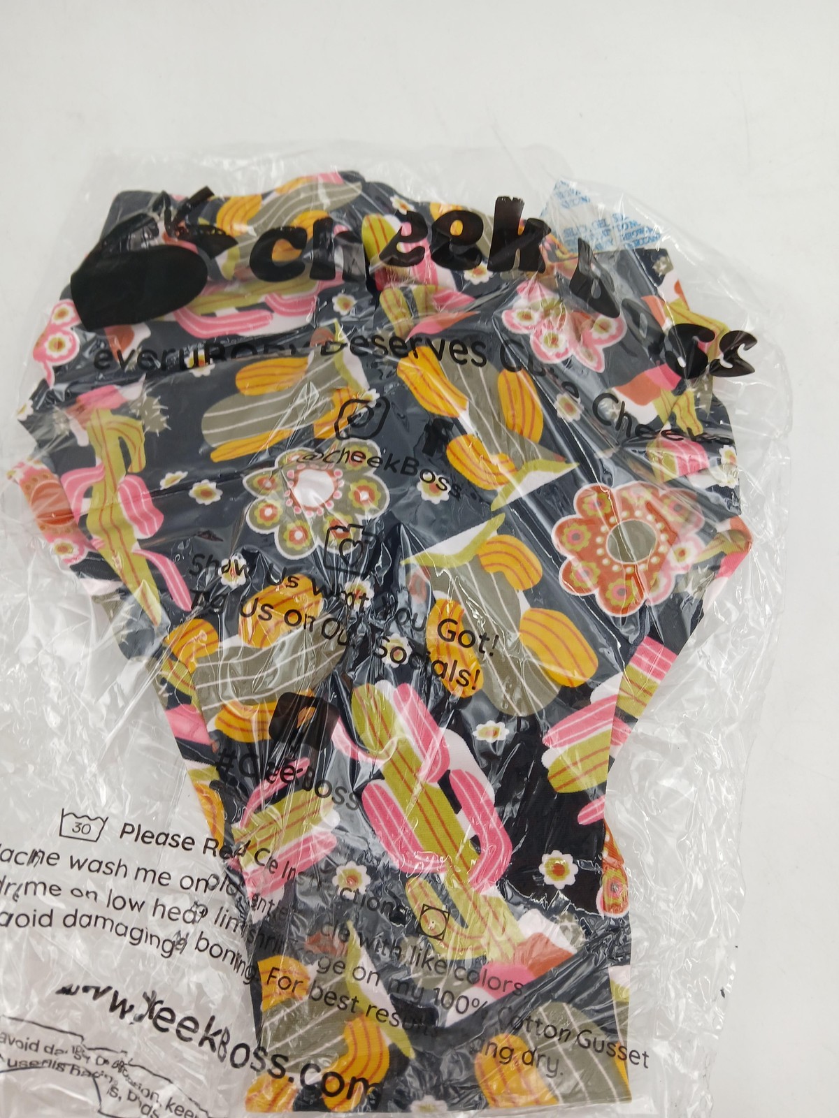 Cheek Boss Underwear Womens Large Black Cactus Floral Cheeky Panties CH2777-42