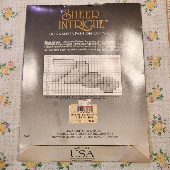 Vintage 90s Sheer Intrigue Ultra Sheer Fashion Pantyhose