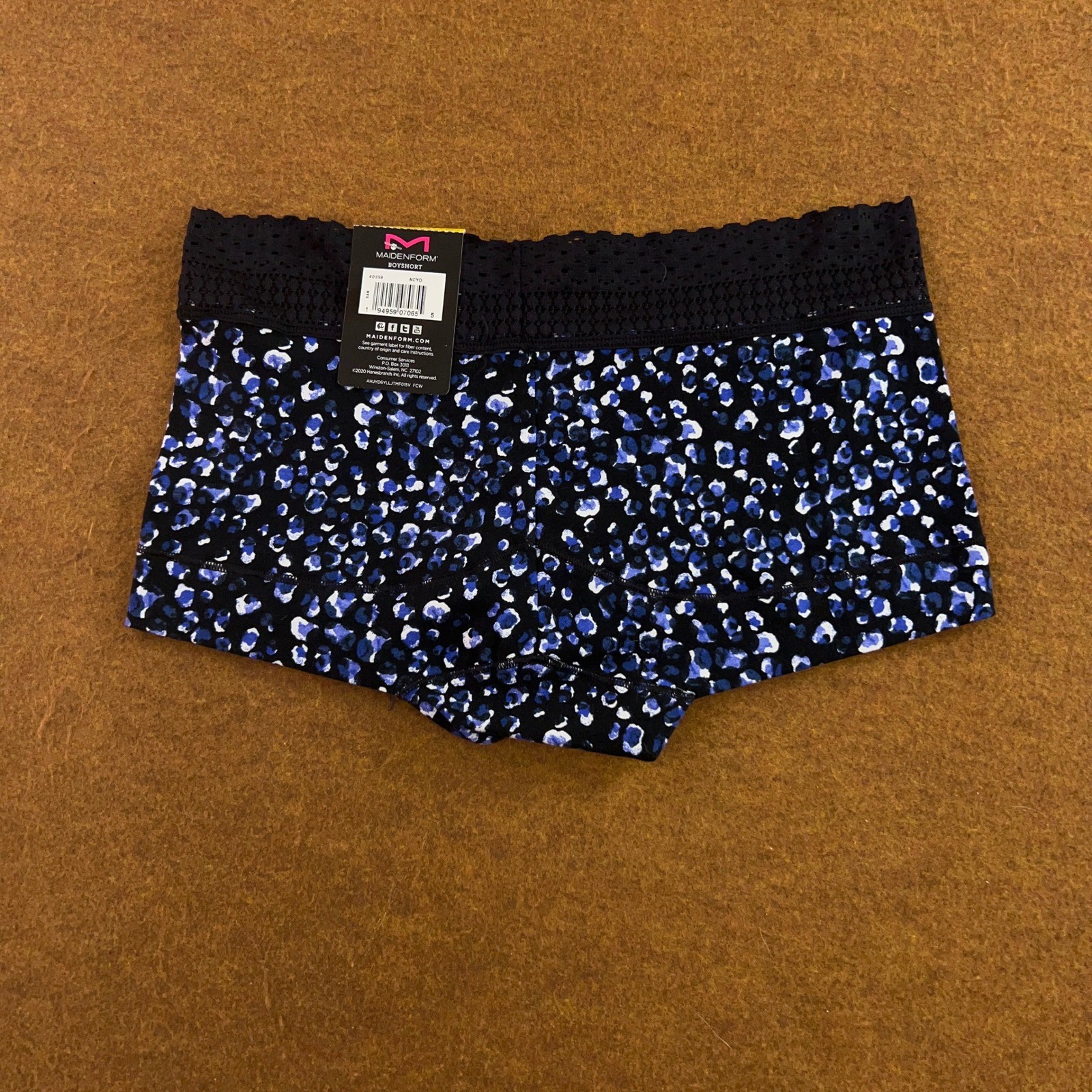 Maidenform Womens Medium Blue Pink Lace Dream Boyshort Thong Panty 2 Pieces NWT