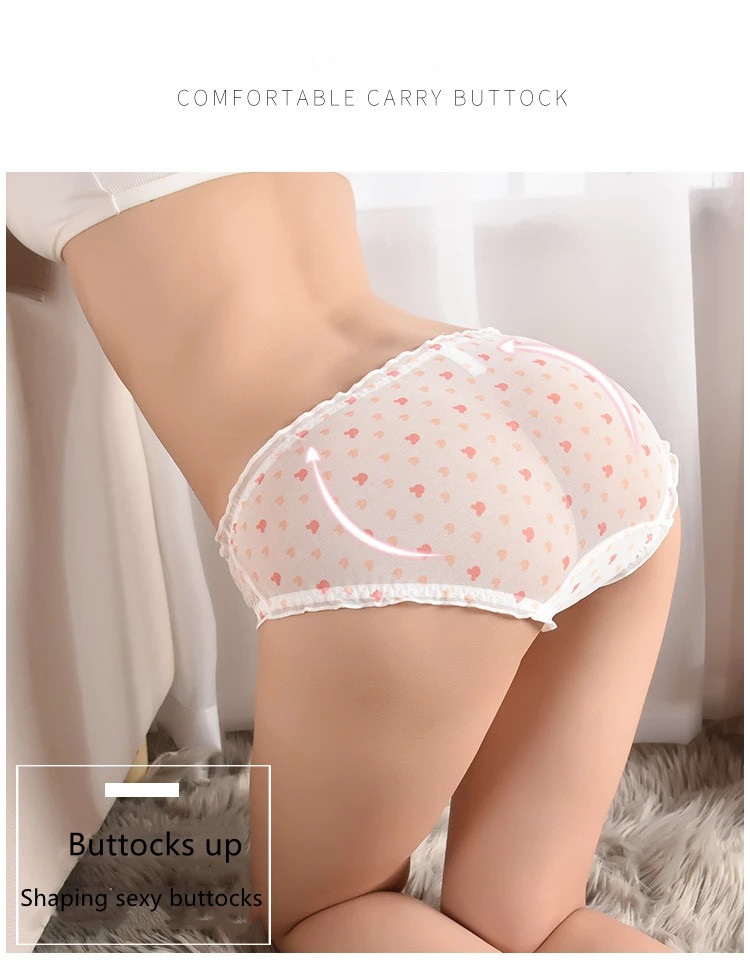Mesh Lace Panties Low Rise Print Soft Breathable Stretch Briefs Fit Wear
