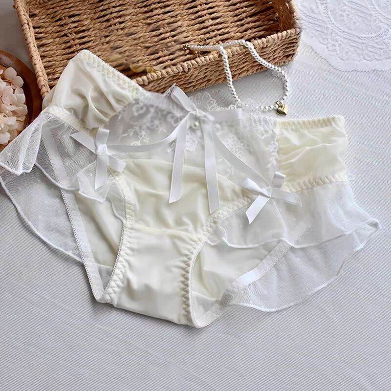 Japanese Princess Girls Panties Briefs Sheer Sweet School Lolita Mesh Underwear