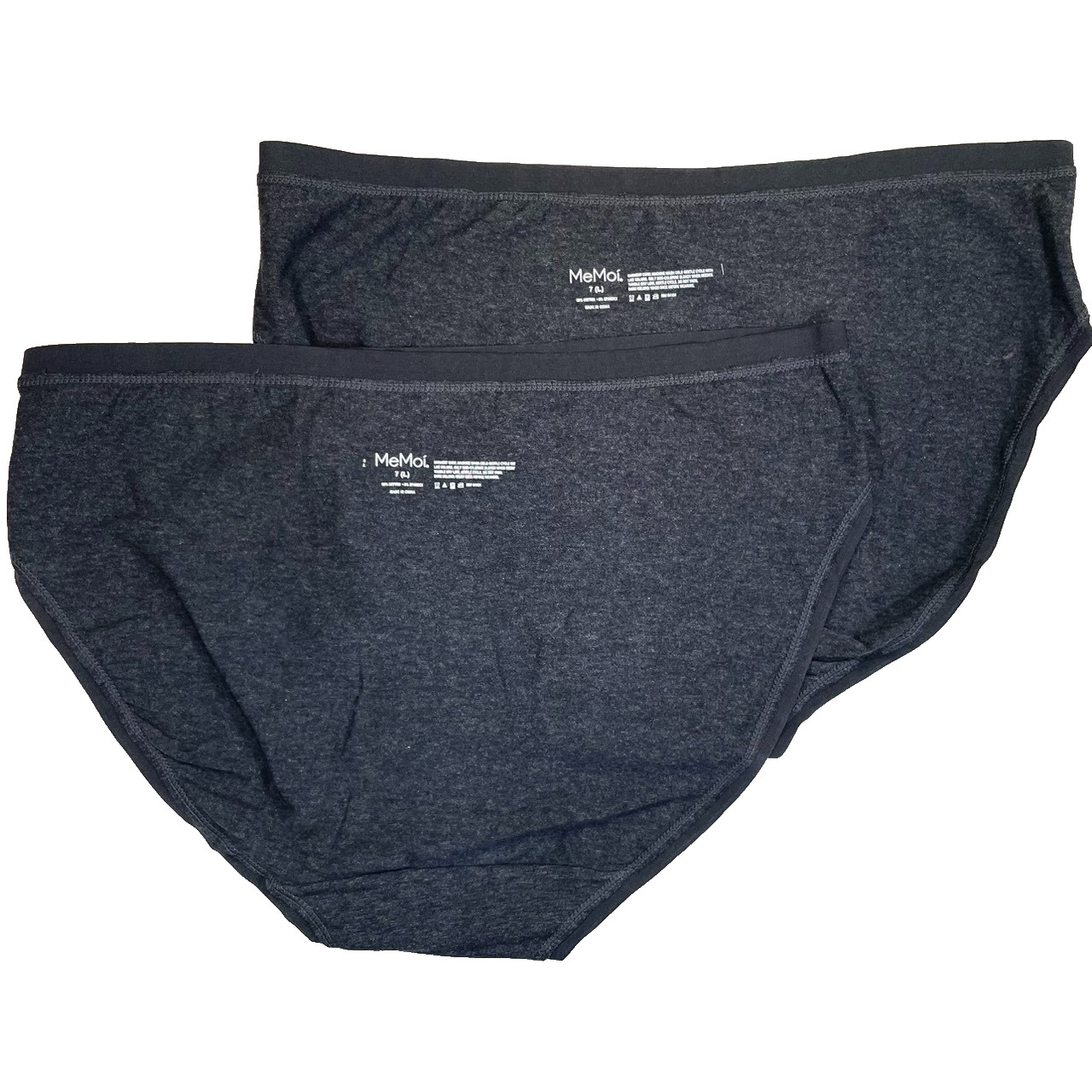NWT 2-Pack Memoi Women’s L Combed Cotton Basic Hipster Panties MU-1014 Black