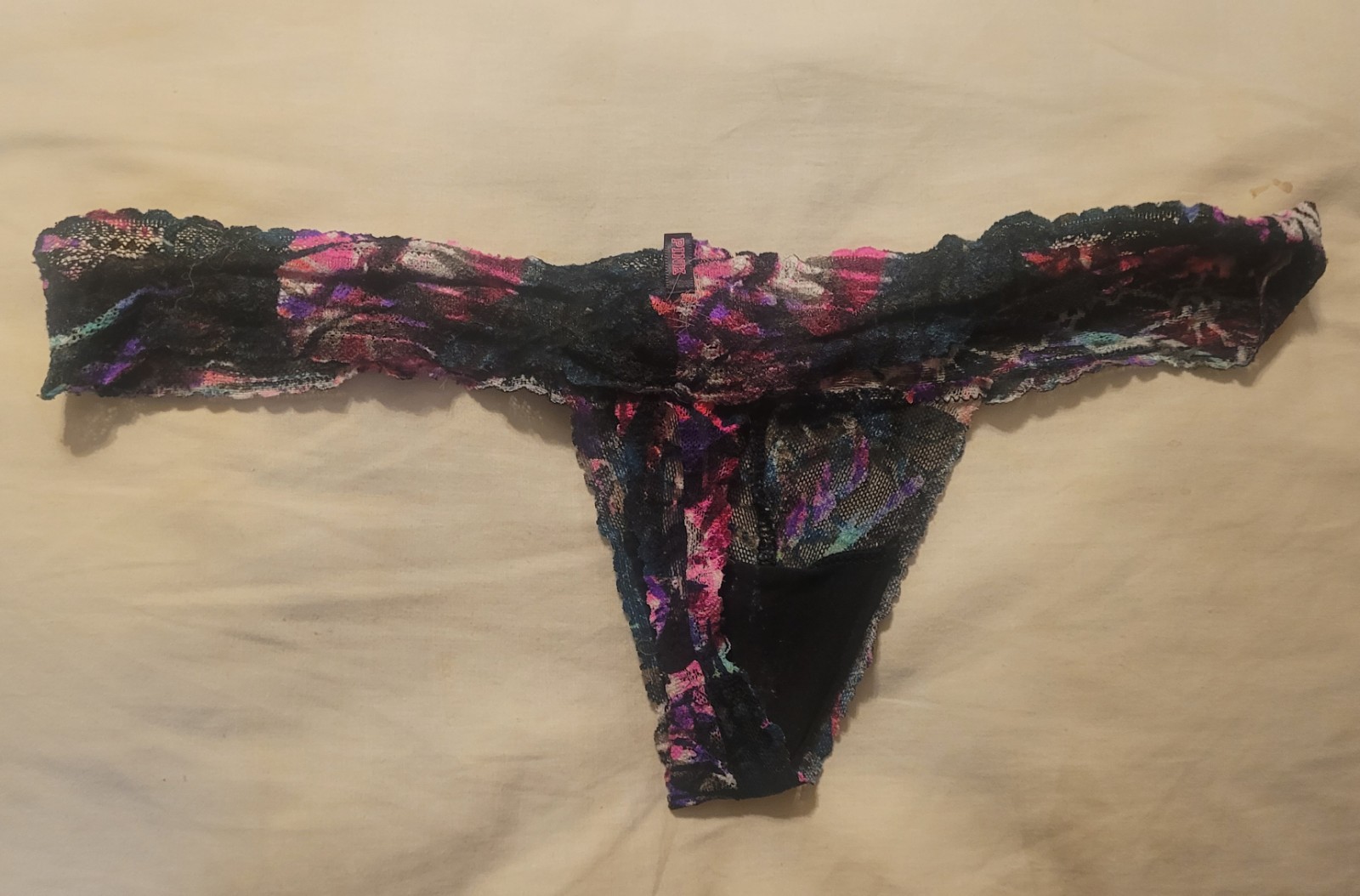 Women’s Thong Panties Lace Floral Multicolor Size Regular 1 Pack