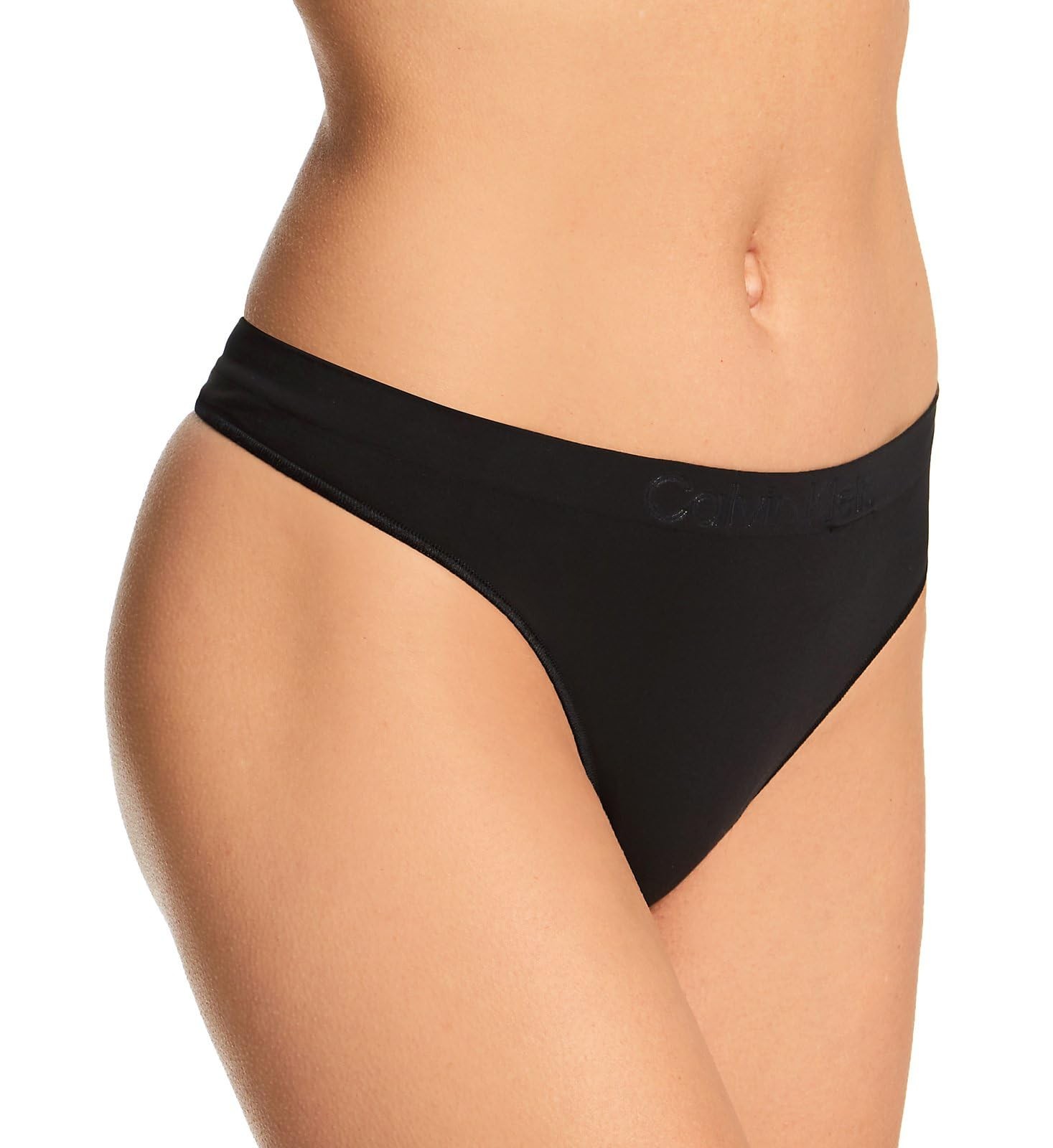 Calvin Klein Women’s Bonded Flex Thong, QD3958, Black, S