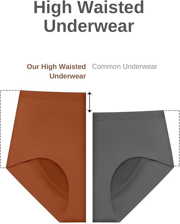 Cuweni Womens Underwear Seamless High Waisted Briefs Silky Stretch No Show Breat