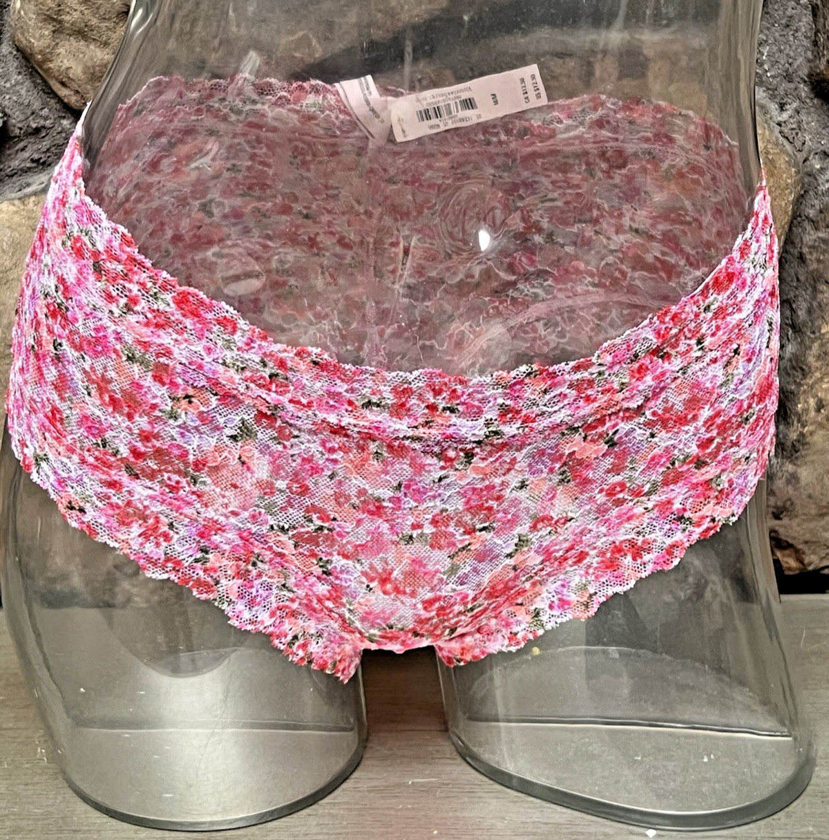 Victoria’s Secret Floral Lace Cheeky Panty Sz M Pink Multicolor NWT$12.50