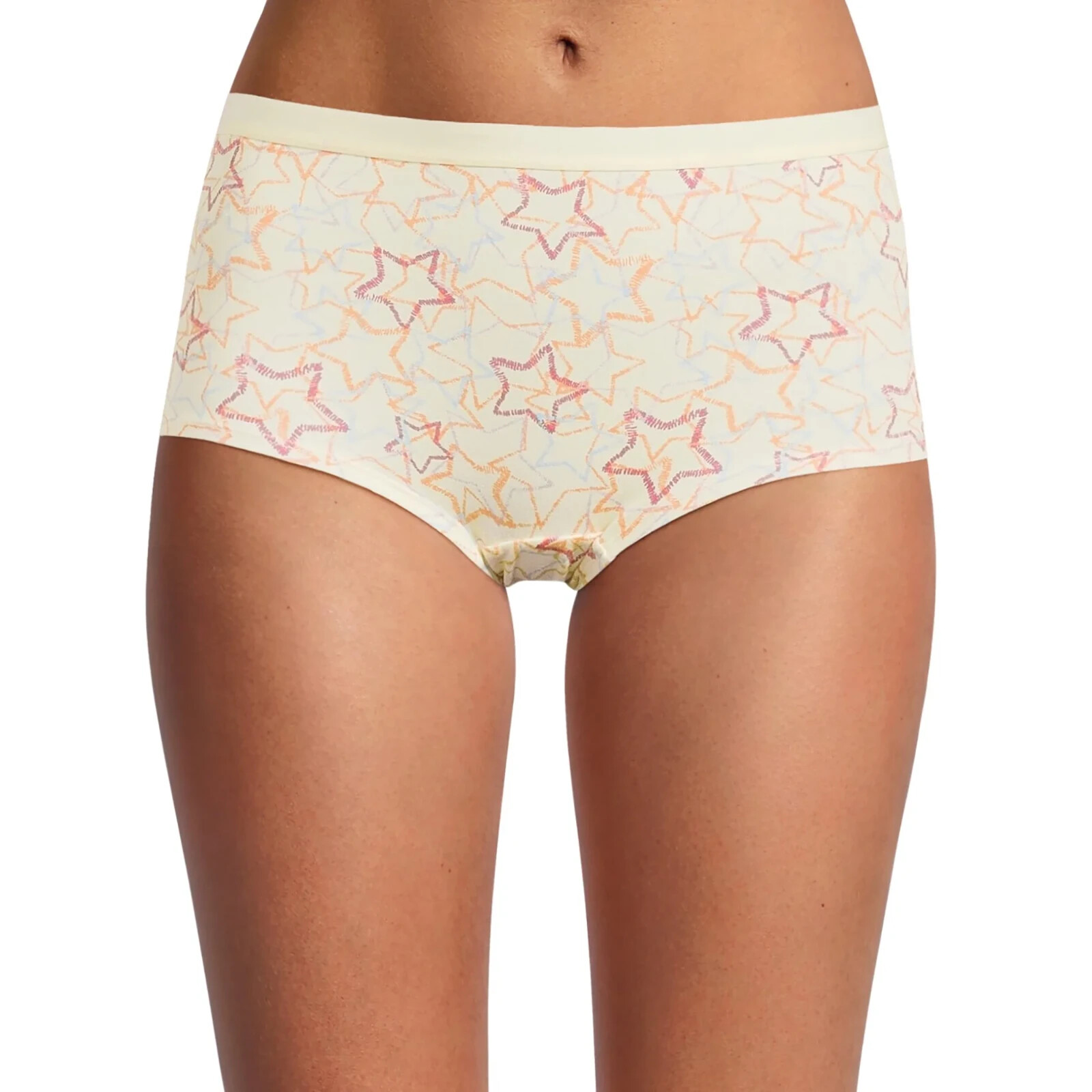 No Boundaries Women’s Cotton Shine Boyshort Panties Size 3XL Lemon Star Print