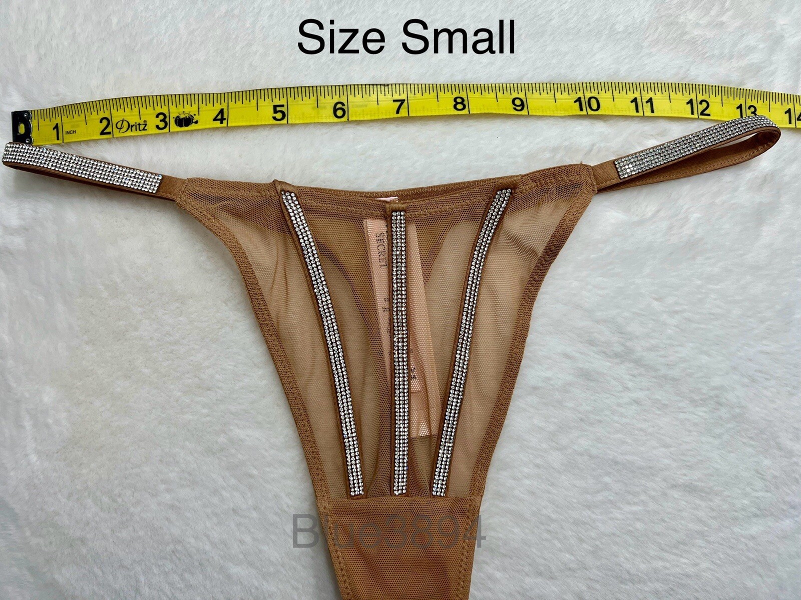 💗Victoria’s Secret Shine Rhinestone Strap Sheer Thong Size Small/Medium/Large