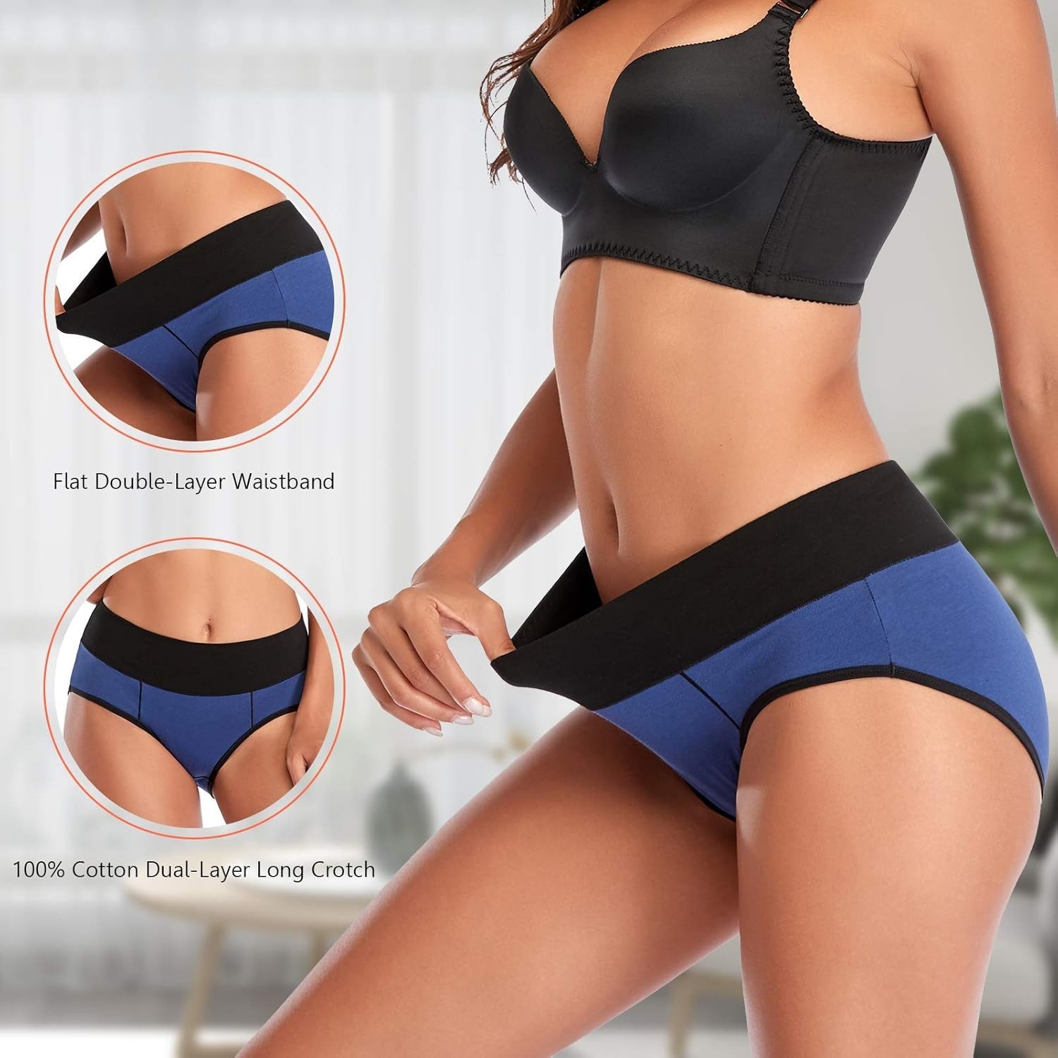 Underwear for Women Cotton High Waist Panties Full Coverage Briefs Soft Strec…
