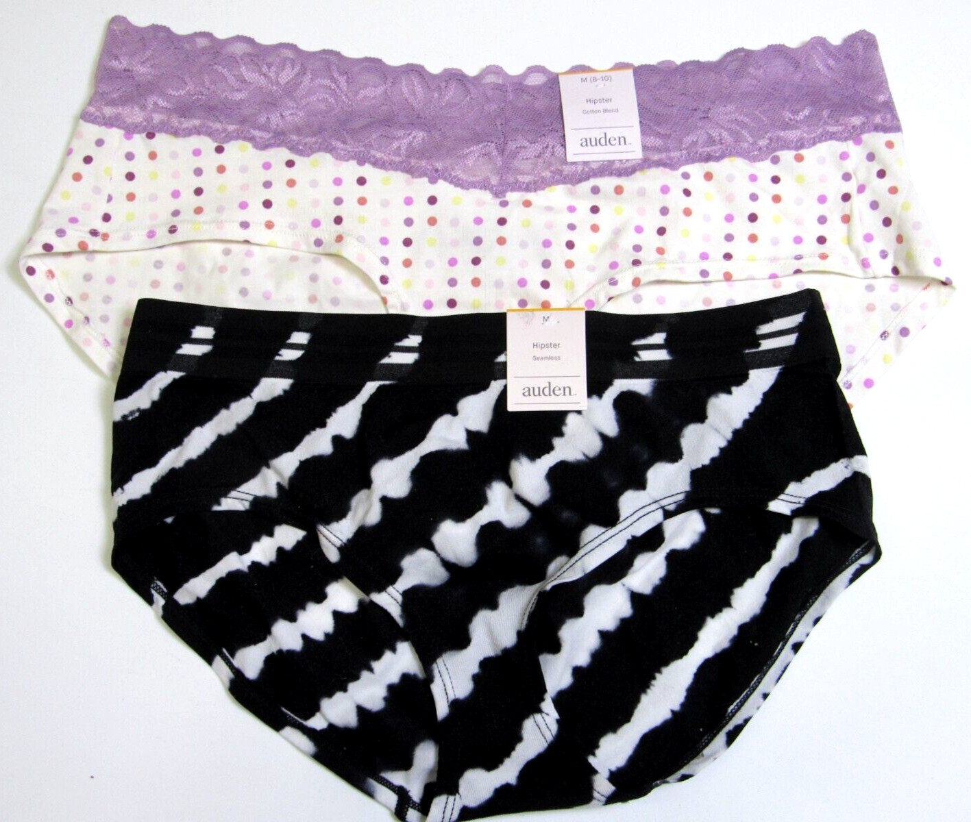 Women’s Variety Hipster 2 Pack Panties Auden Size Medium 8-10