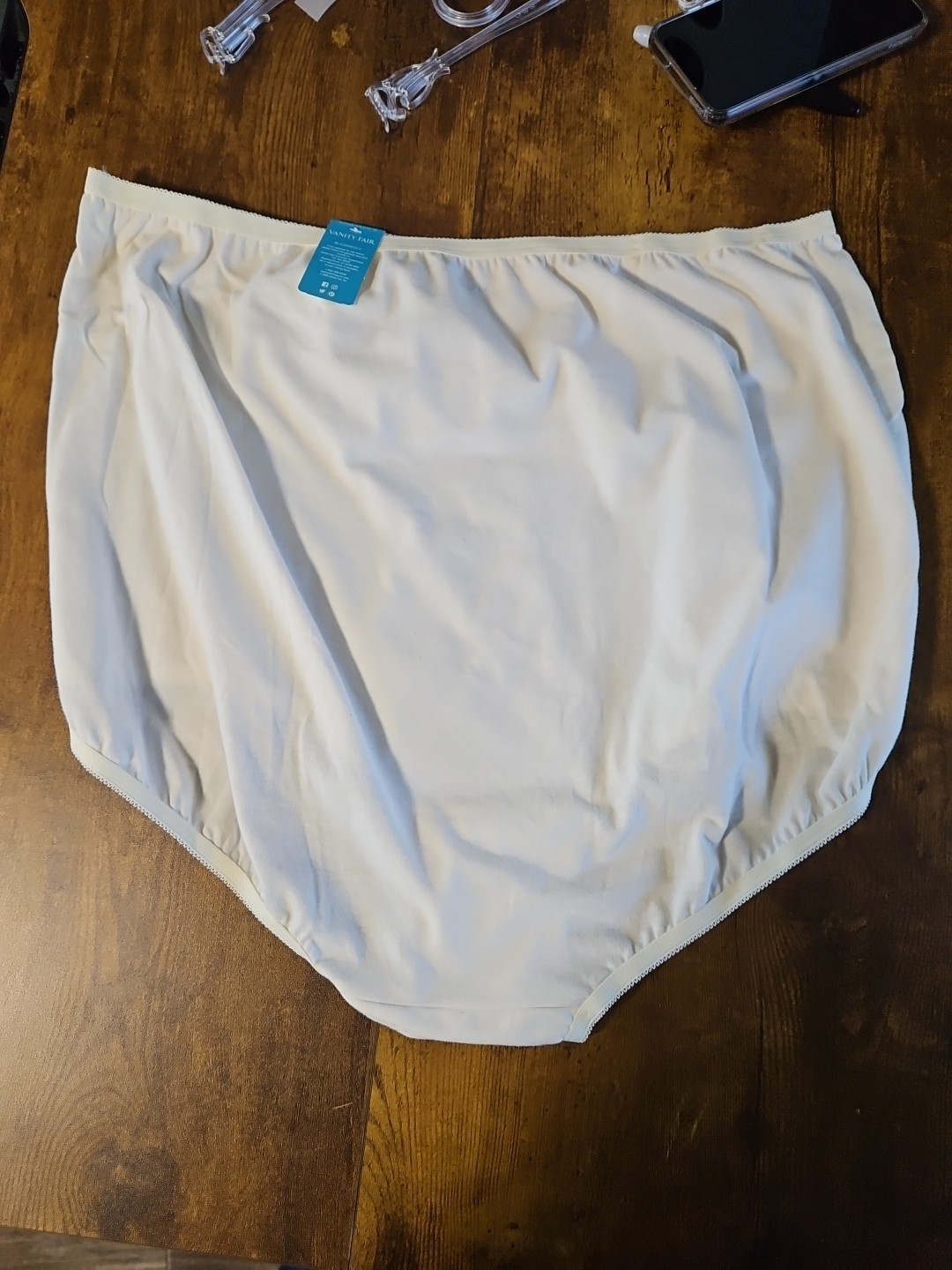 Vanity Fair Womens Perfectly Yours Cotton Brief Panty 15318 Ivory Sz 12 5XL