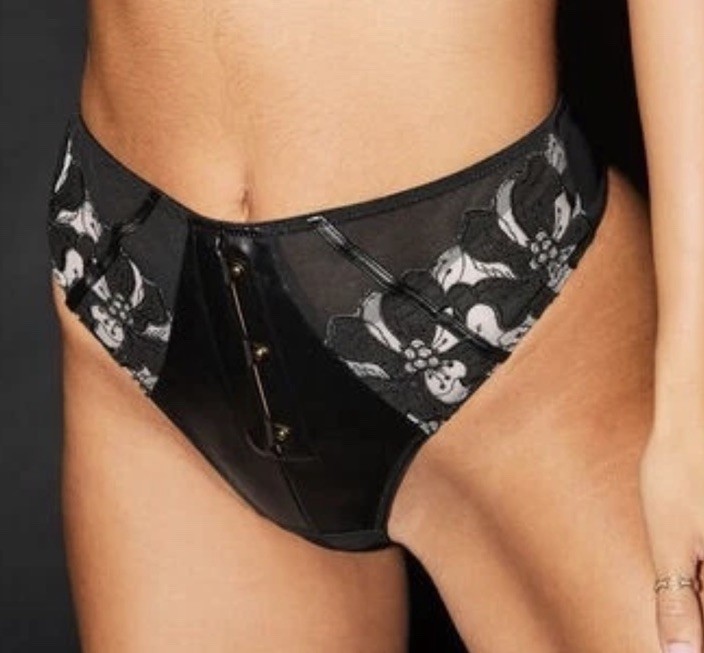 ANN SUMMERS .DARK SIDE – HIGH WAIST Thong SIZE 10 – New Tags – RRP £15 -Part PU