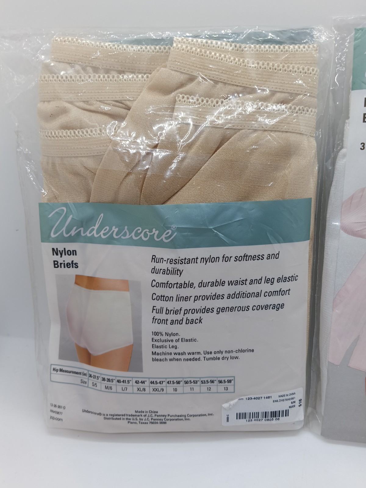 Underscore JCPenney Nylon Panties Briefs Multicolor Lot 2 3-Packs Size 6 M NEW