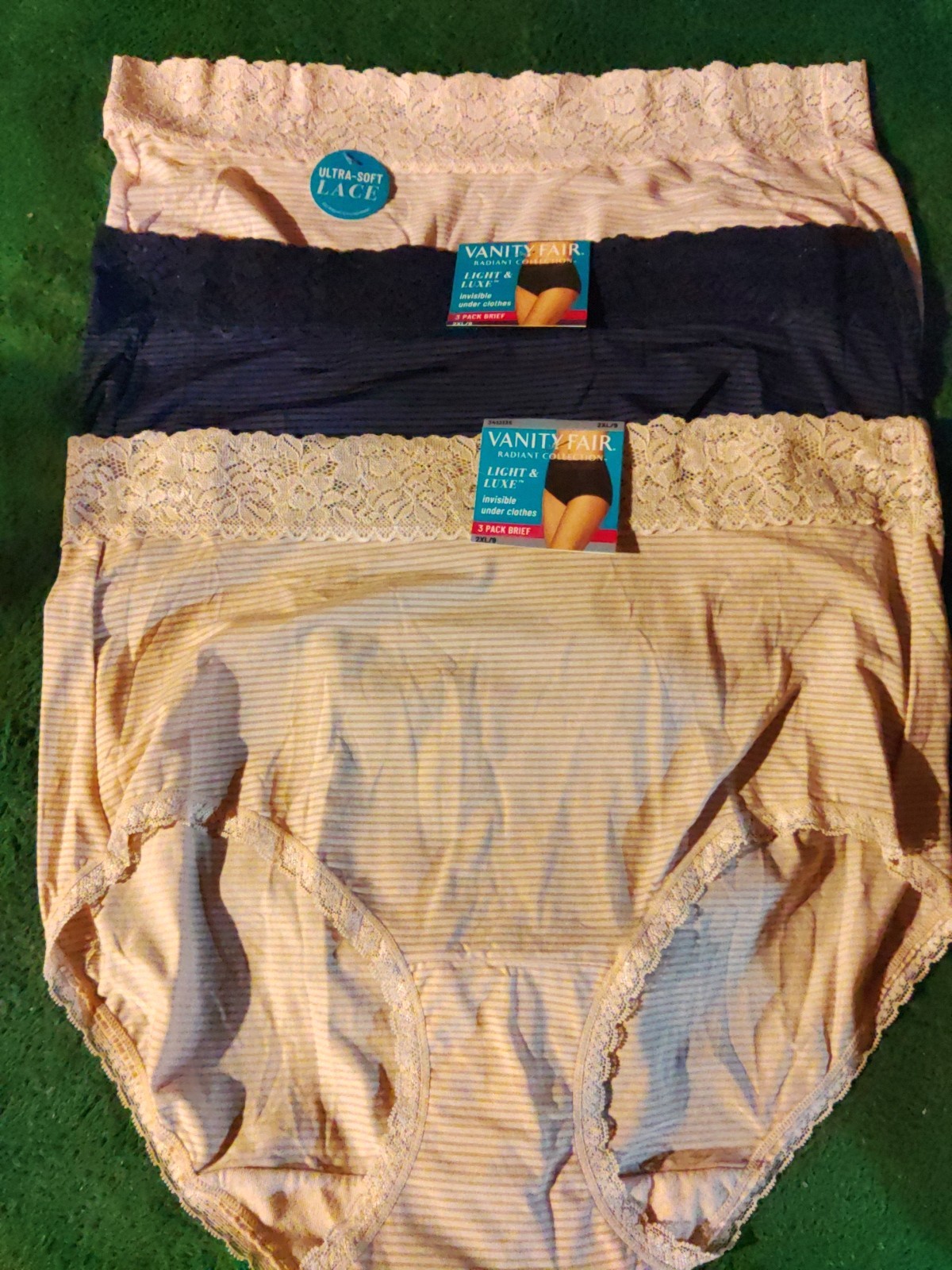 Lot Of 3 Vanity Fair Women’s Flattering Lace Panties Nylon- Size 9