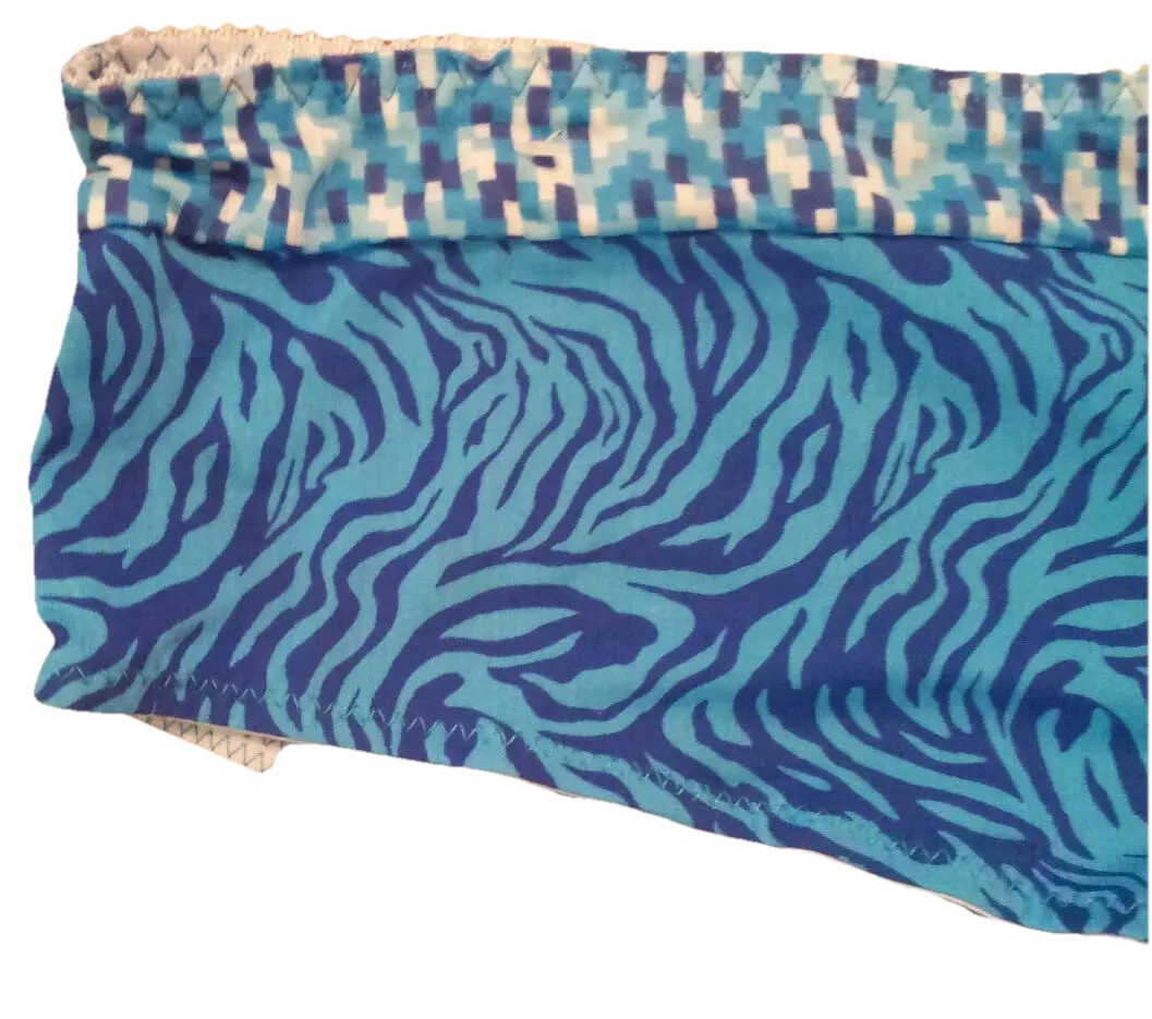 Boyleg Panties Blue Zebra Animal and Geometric Print Size 3X(10)-4X(11) Sexy NWT