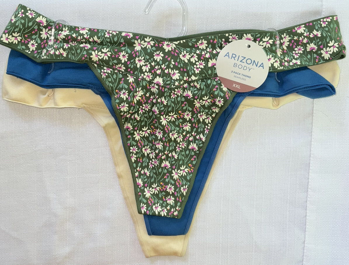 Arizona Body 3 Pack Thong, Seamless, Intimates, Size XXL