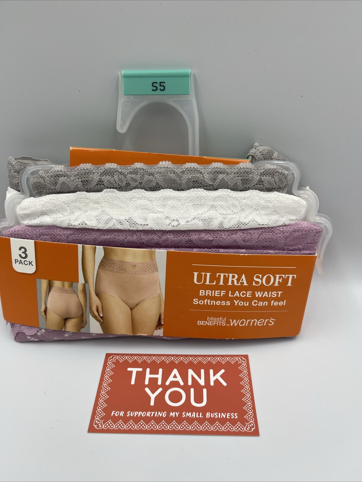 Warner’s Ultra Soft Brief Panties With Lace – 3 Pack – Size S-5 NEW