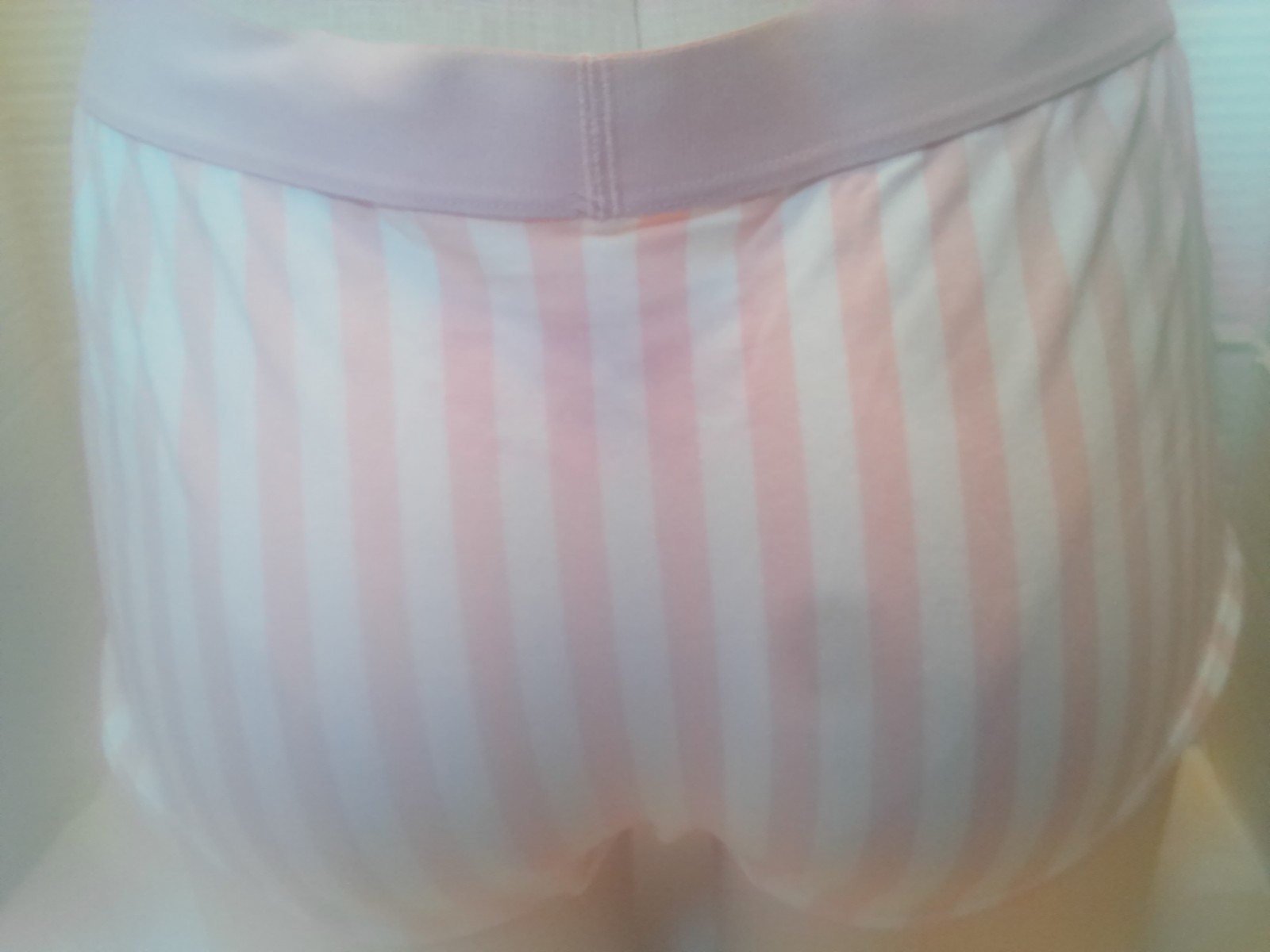 NWT. PINK Shortie. Pink/White Stripe Rhinestone Logo Tagless L