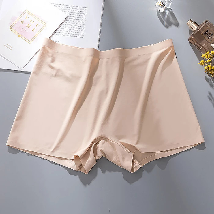 Safety Shorts Mid Waist Ice Silk Seamless Boxer Briefs Under Skirt Cycling Pants