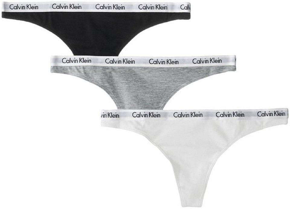 Calvin Klein Underwear Women Carousel 3 Pack Thong Black/White/Black size Small
