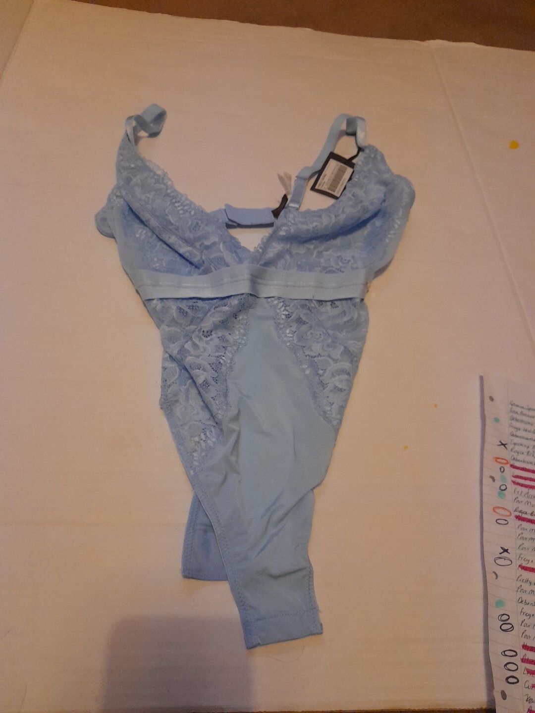 Pour Moi India Loves Bodysuit Non Wired Powder Blue 12 BNWT Freepost
