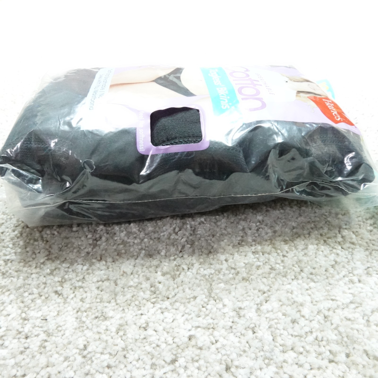 Hanes Underwear Womens 7 Large Black Bikinis Breathable Cotton 10 Pairs