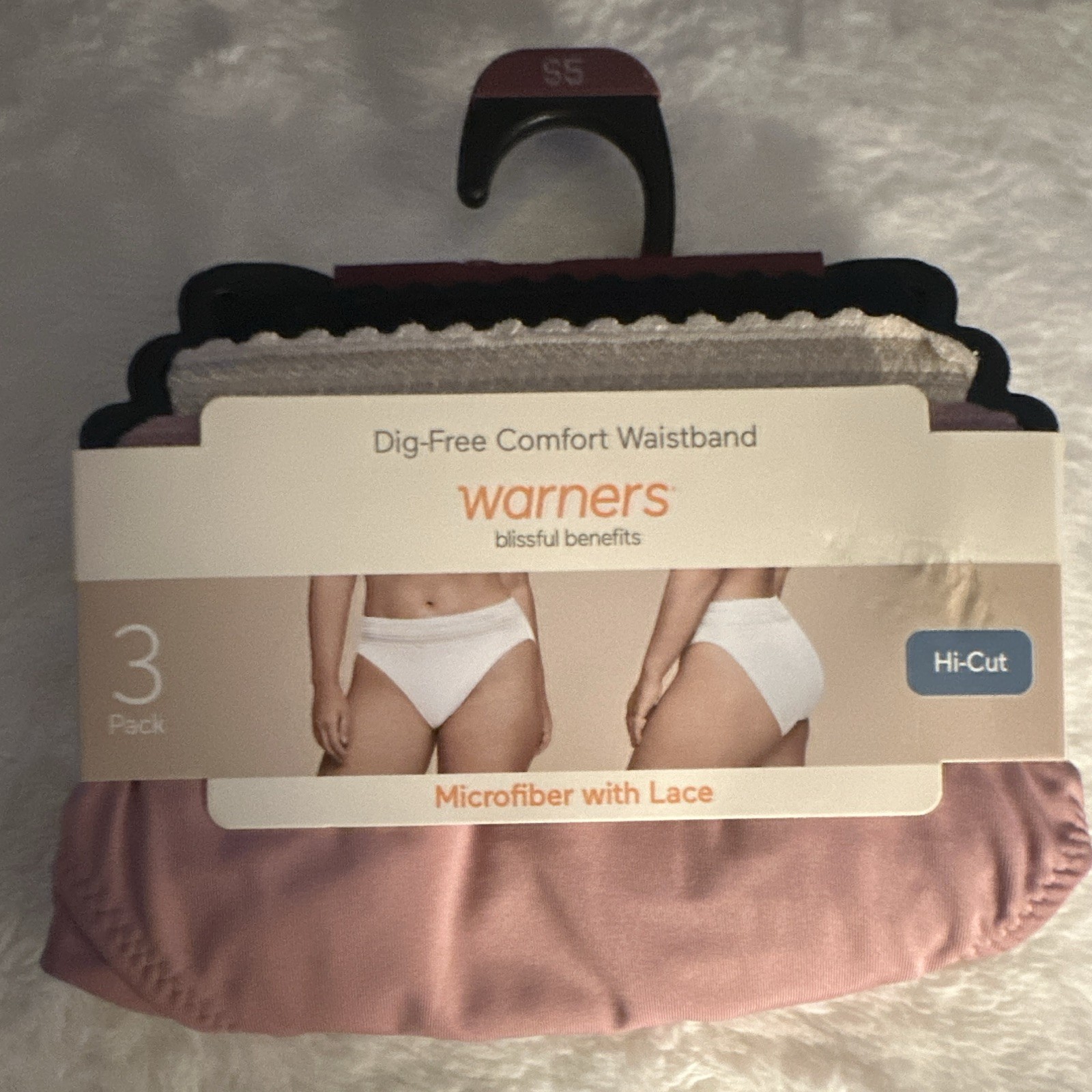 Warner’s Women’s Microfiber Hi-Cut Panties, 3-Pack, Size S5