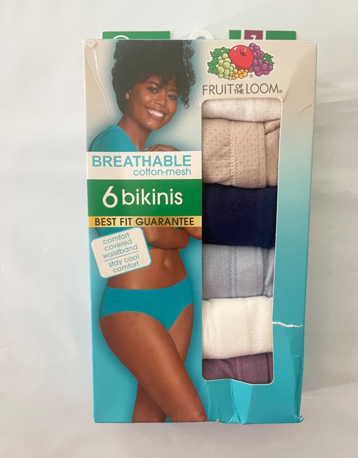 Fruit if the Loom Breathable Cotton-Mesh 6pk Bikinis size 7L