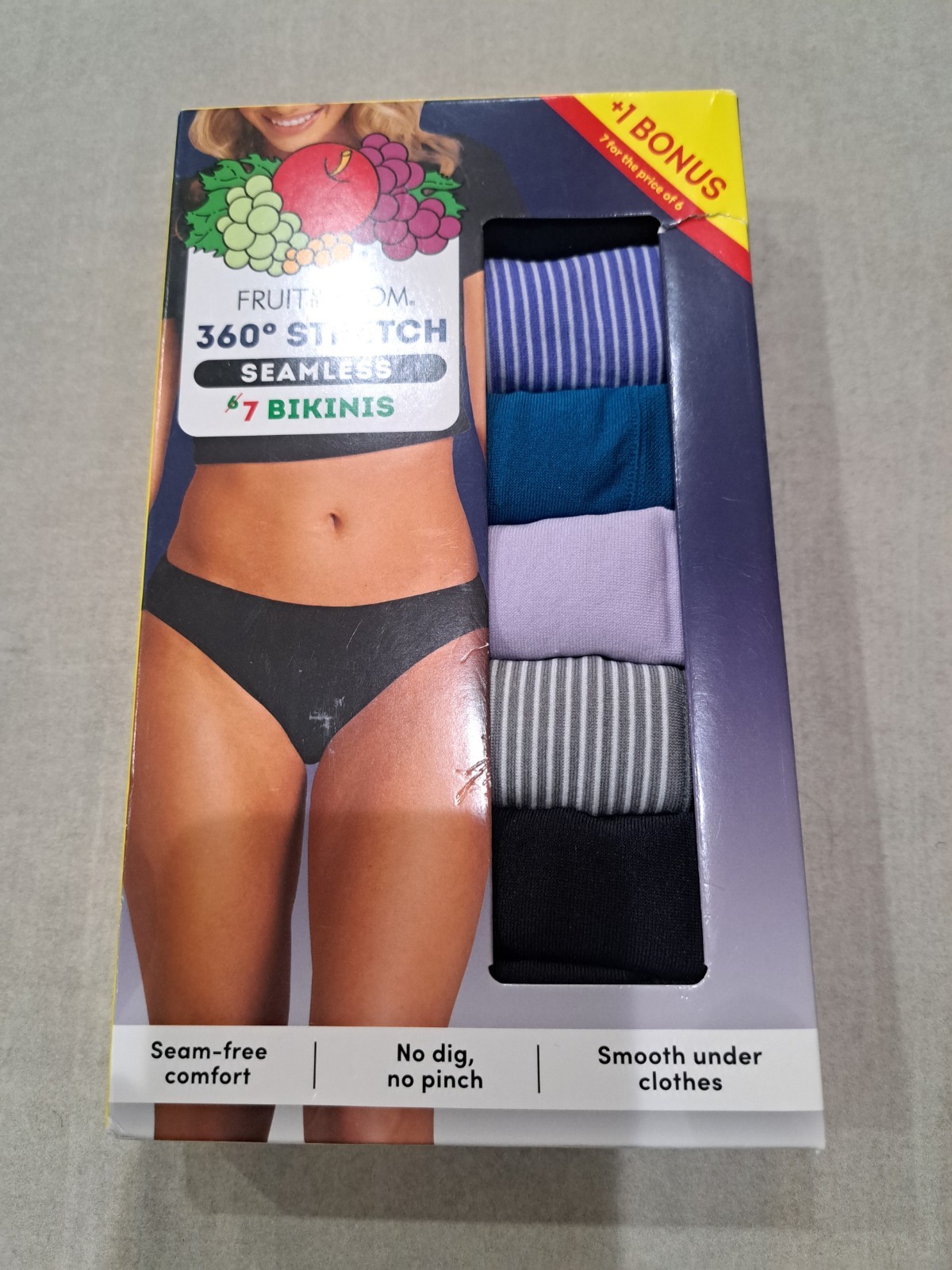 Fruit of the Loom Women Bikinis Underwear Seamless 360 Stretch 7 pair Panties