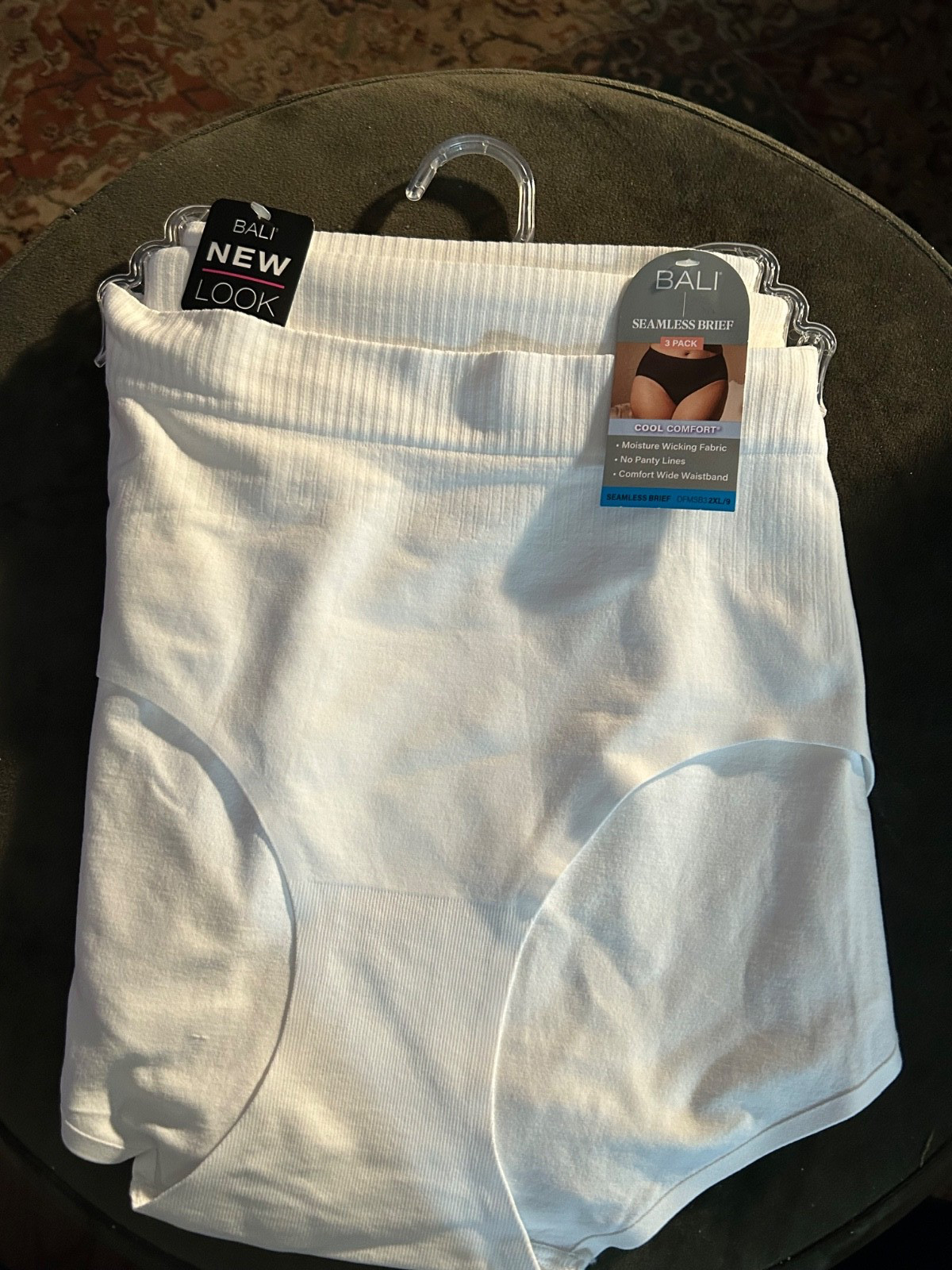 Bali Comfort Revolution Modern Seamless Brief Panties 3Pk DFMSB3 White 9/2XL $30