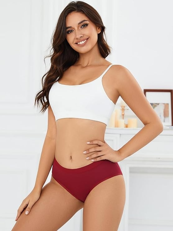 Women’s Cotton Underwear Full Coverage Soft Briefs Stretch Medium 6 Color Packs