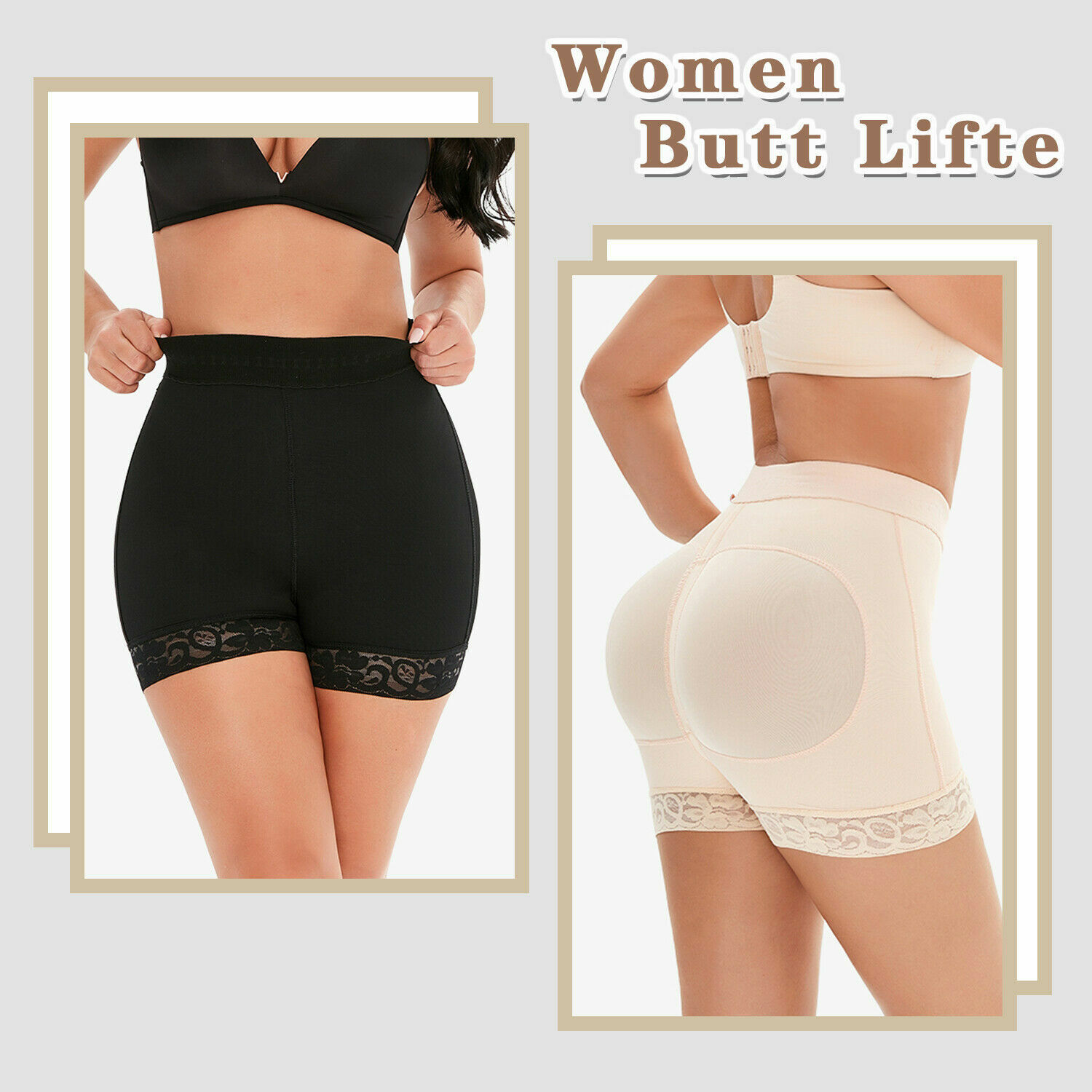 New Style Lace High Waisted Tummy Control Pants Body Shaper Booty Lifting Shorts