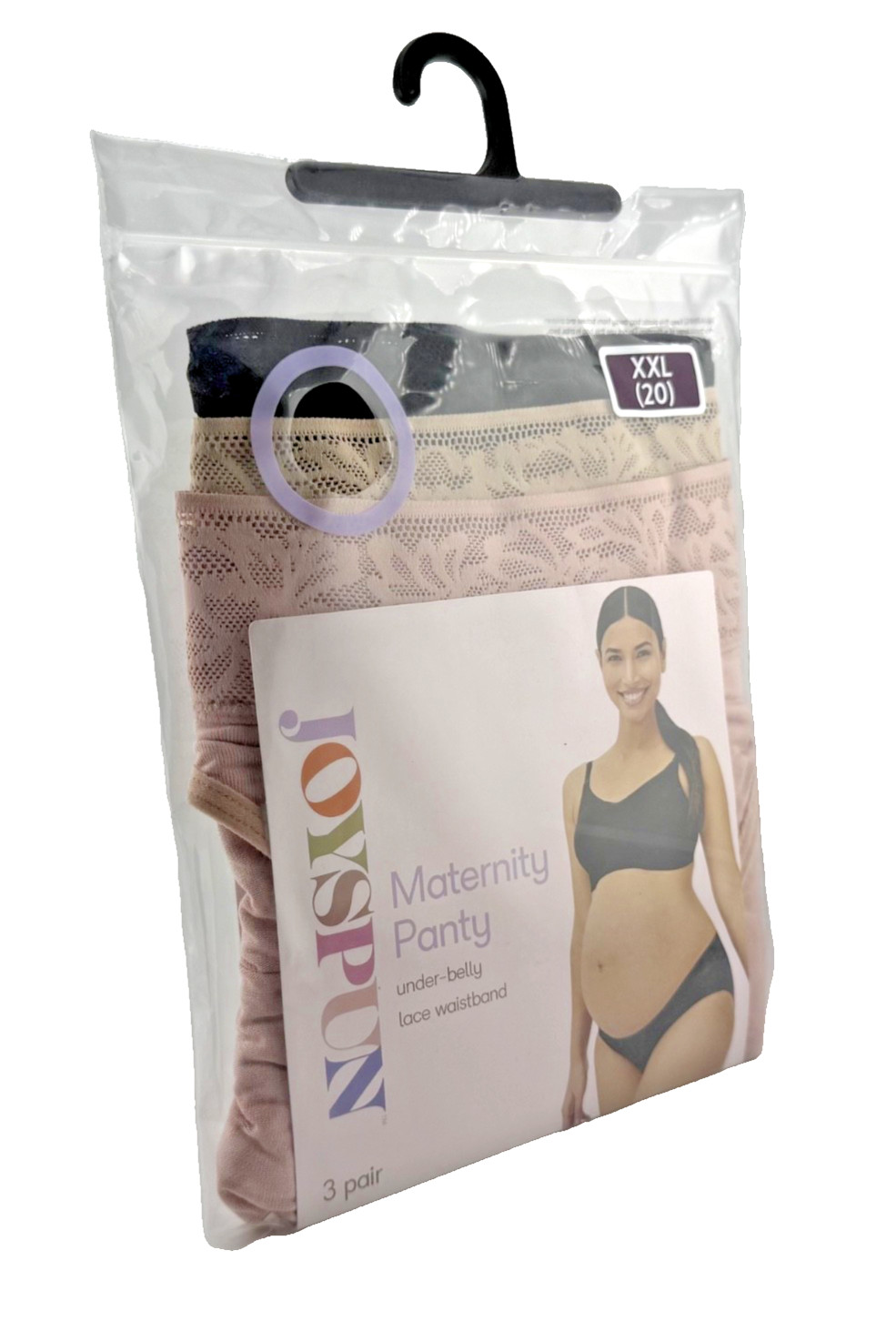 Joyspun Women’s Maternity Under Belly Underwear, XL (16-18) to XXXL (22) – 3 Pk