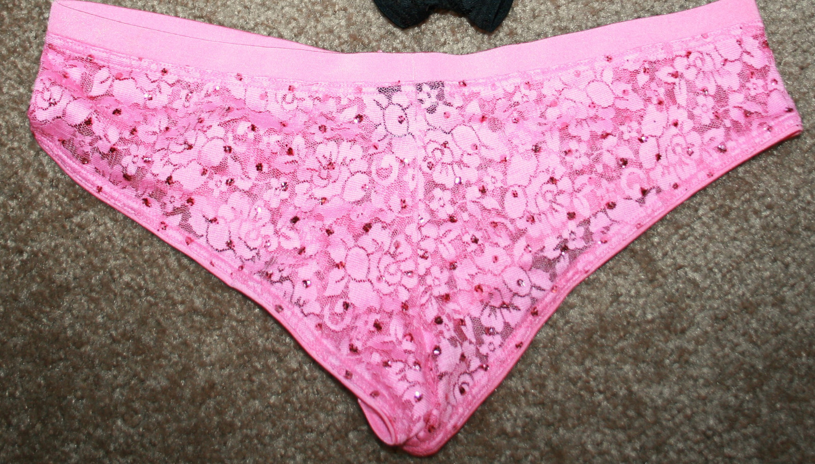 Victoria’s Secret Sexy Little Things Panties Pink Sequins Lace Small Hiphugger