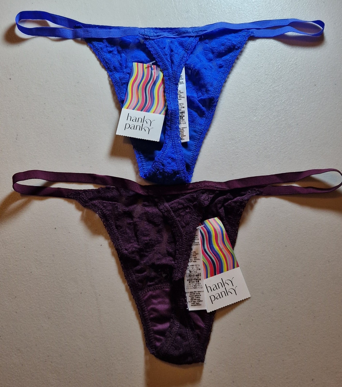 Hanky Panky Signature Lace G-String Thong 2 Pair Set One Size fits all 8-16 NEW