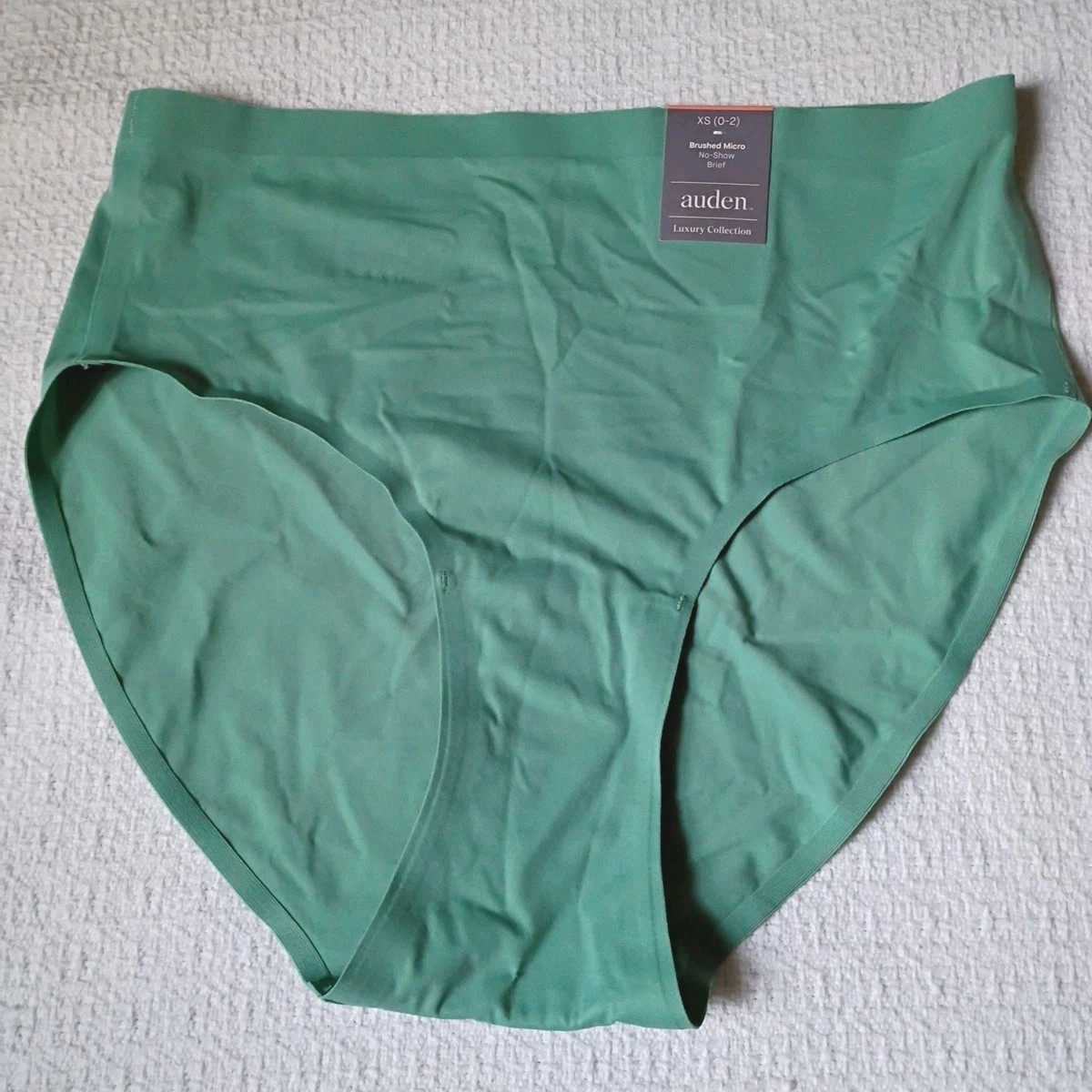 Auden Women’s No Show Brief Panty Size XS (0-2) Dusty Green Brushed Micro NEW