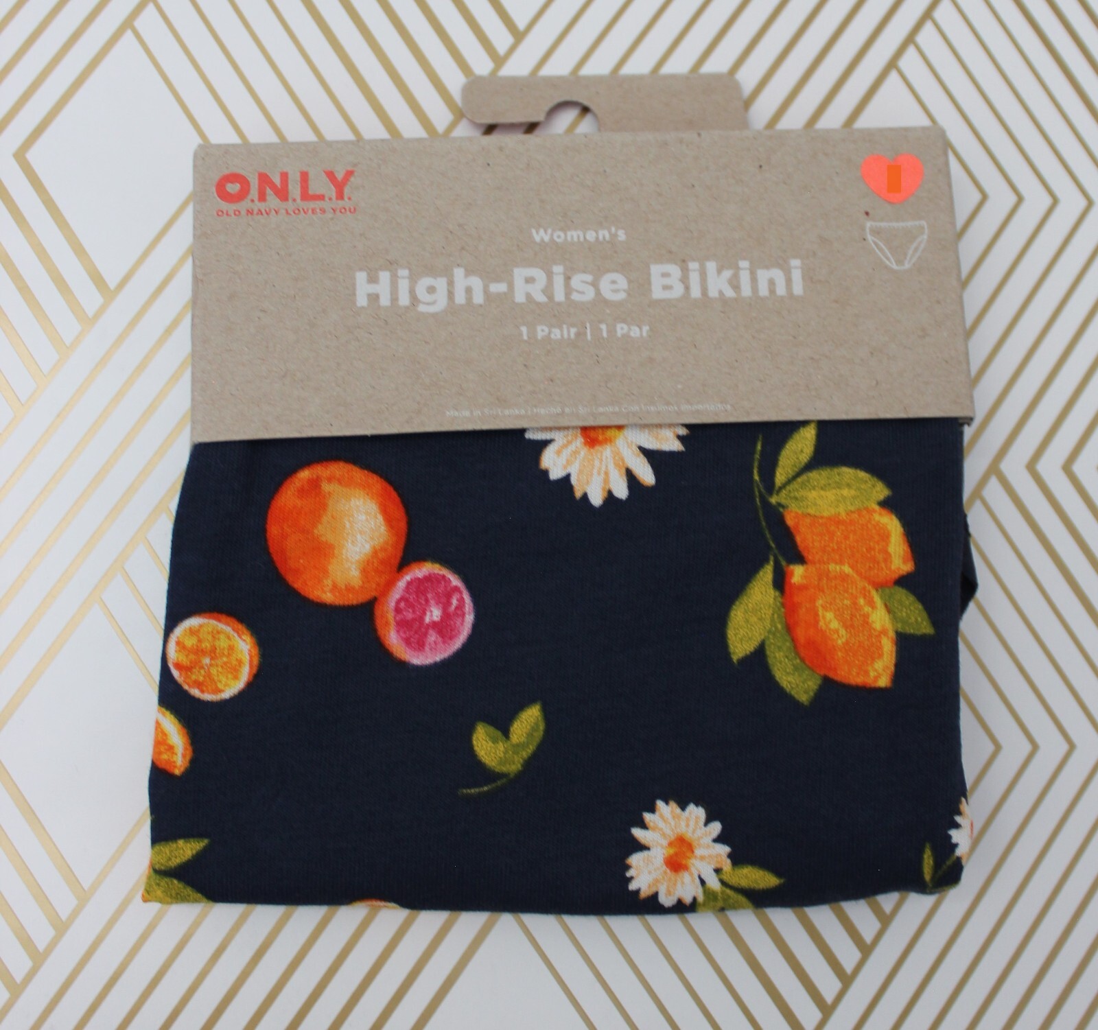 Old Navy Womens Mid Rise Bikini Underwear Oranges Color Blue Multisize NWT